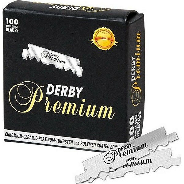 Caixa C/100 Metades Lâminas De Barbear - Derby Black Premium - Atacado - GS  - Loja do Barbeiro