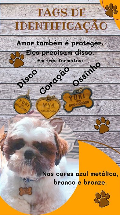 Tag de identificação Pet