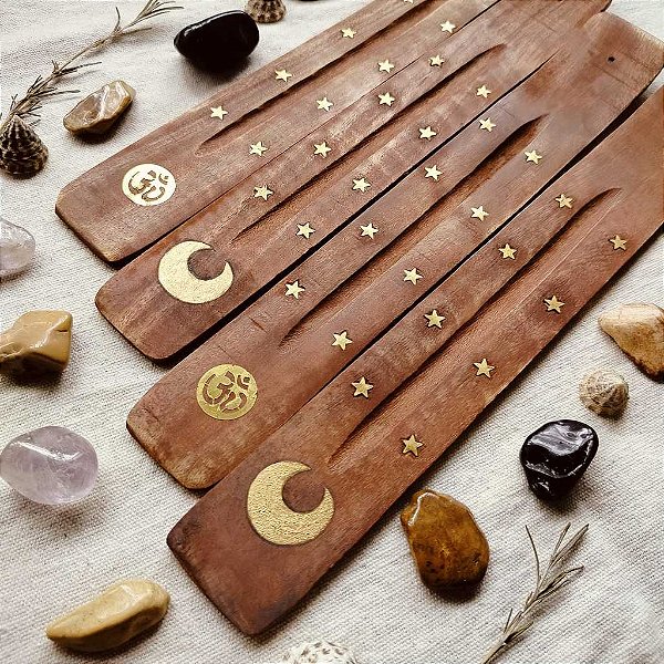 Incensário tipo régua em madeira