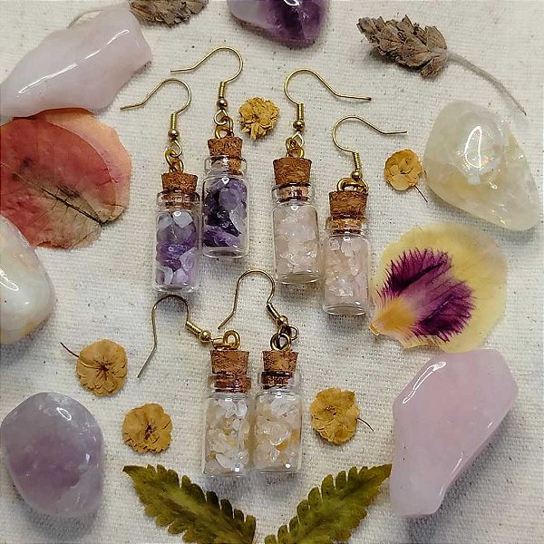 Brinco Garrafinha de Cristais