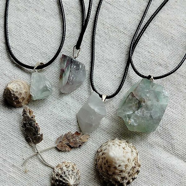 Colar De Cristal Bruto - Fluorita