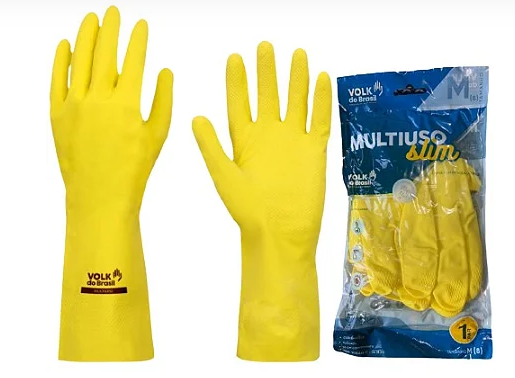 Luva Multiuso Slim Látex - Amarela - PAR - VOLK - CA 38310