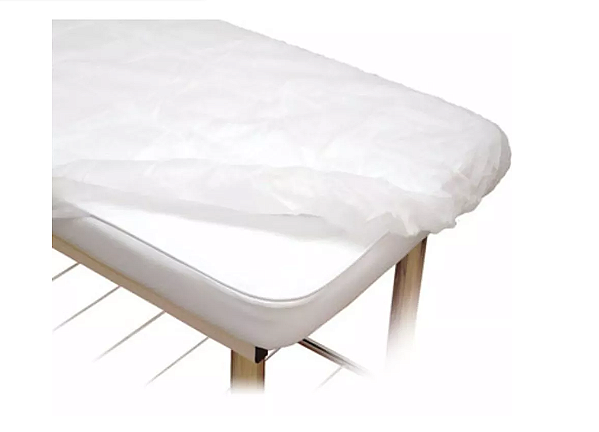 Lençol TNT c/ elástico - Gram. 20 - 2,0X0,9m - Branco - pct c/ 10 und -  Dejamaro