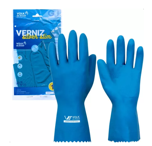 Luva Verniz Silver Slim - Azul - Par - Volk - CA 37277