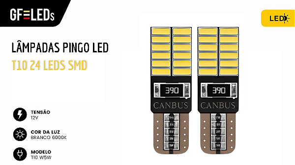 T10 GF LEDS 6.000K 24 LEDS SMD CANBUS