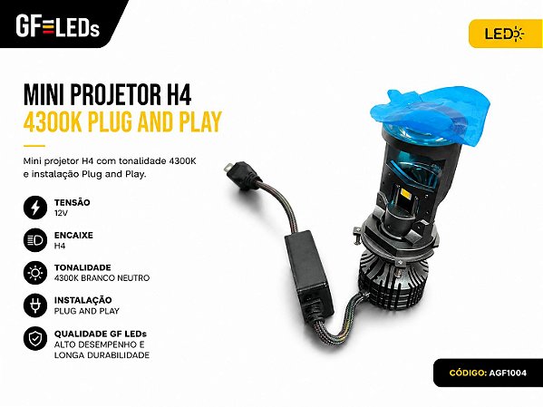 MINI PROJETOR H4 4.300K