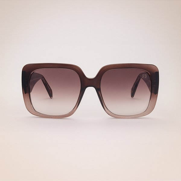 OCULOS DE SOL QUADRADO GRANDE MARROM DEGRADÊ - MODELO MARIA AMELIA