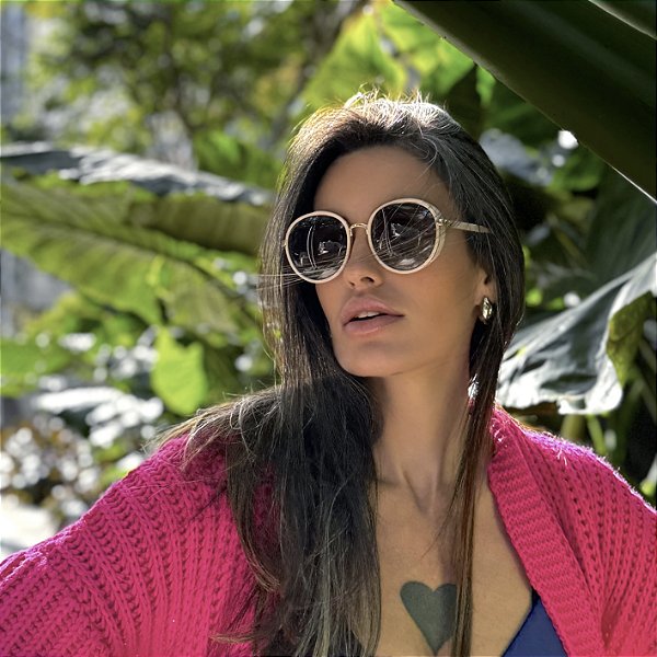 ÓCULOS DE SOL REDONDO NUDE ROSE - BEATRIZ