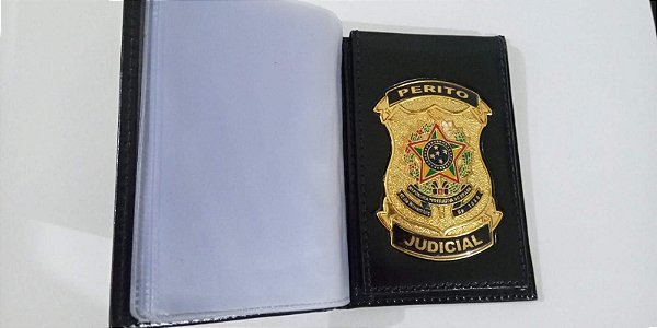 Carteira em couro com brasão Perito Judicial