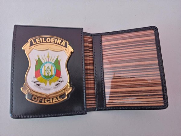 Carteira em couro com brasão Personalizada - LEILOEIRA OFICIAL - Personalizamos com seu brasão !!!