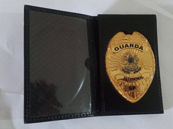 Carteira em couro com brasão GUARDA PATRIMONIAL