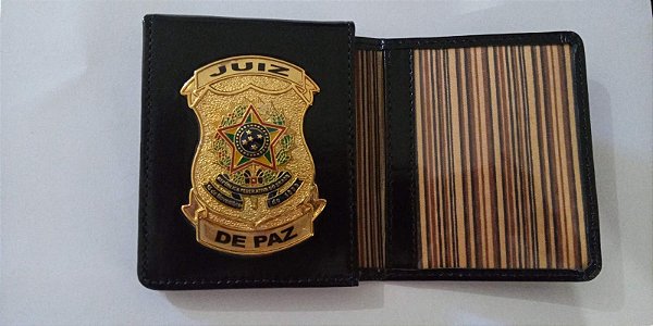 Carteira em couro com brasão - JUIZ DE PAZ