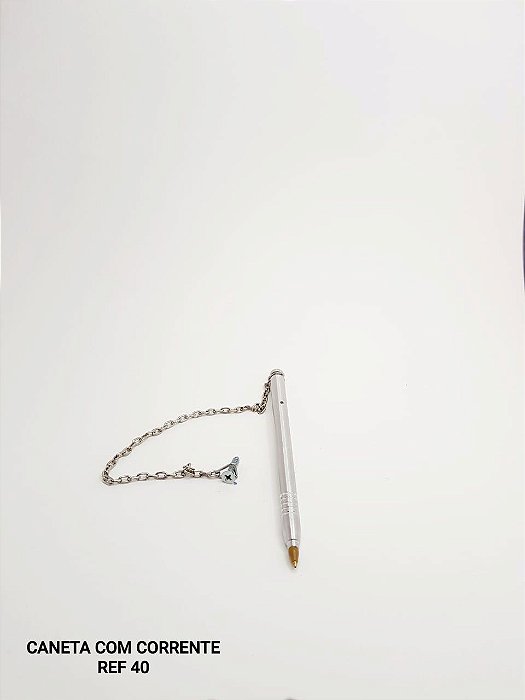 Caneta com corrente para fixar