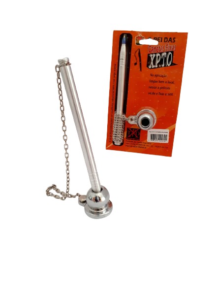 Caneta com base fixa suporte Bolinha de Aluminio colorida