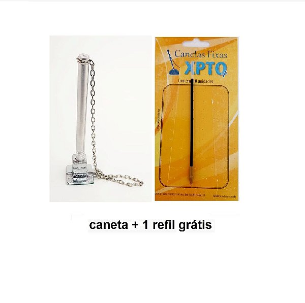 Kit canetas fixas torre cromada + refis grátis