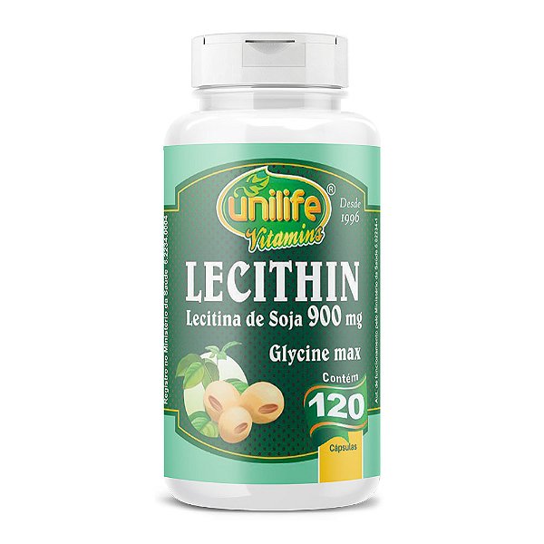 Lecithin - Lecitina De Soja 900mg Unilife 120 Cápsulas