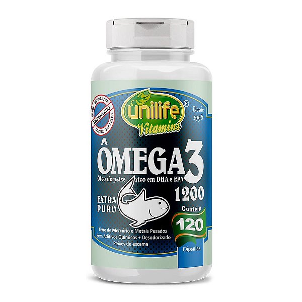 Ômega 3 Óleo de Peixe Extra Puro 1200Mg Unilife 120 Cápsulas