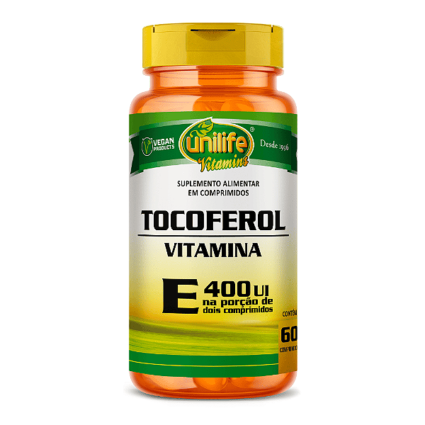 Vitamina E - Tocoferol 1000 mg Unilife 60 Comprimidos