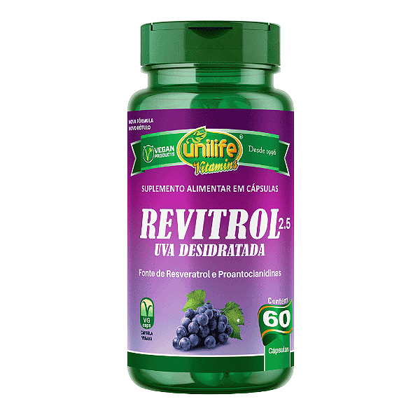 Revitrol - Uva Desidratada 500 Mg Unilife 60 Cápsulas