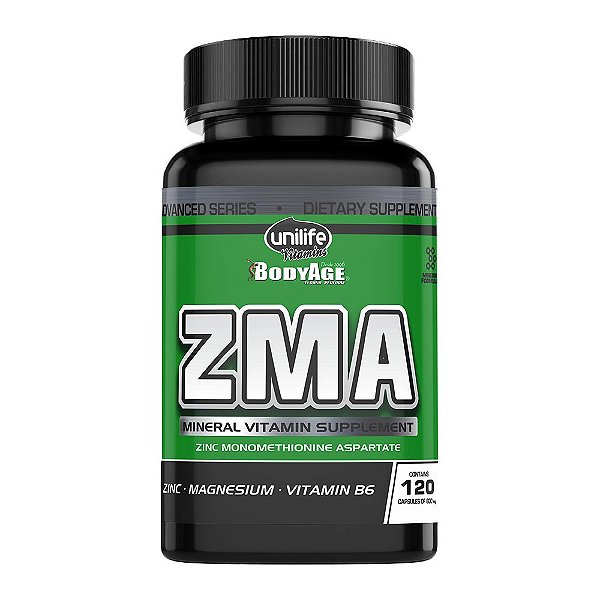 ZMA - Zinco, Magnésio e Vitamina B6 600 mg Unilife 120 Cápsulas