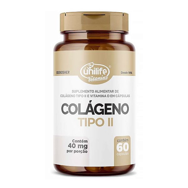 Colágeno Tipo II Com Vitamina D 400 Mg Unilife 60 Cápsulas