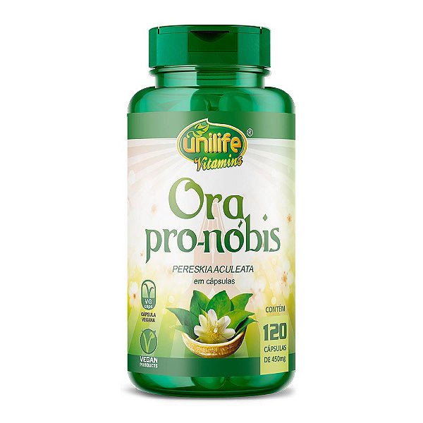 Ora Pro-Nóbis 450Mg Unilife 120 Cápsulas