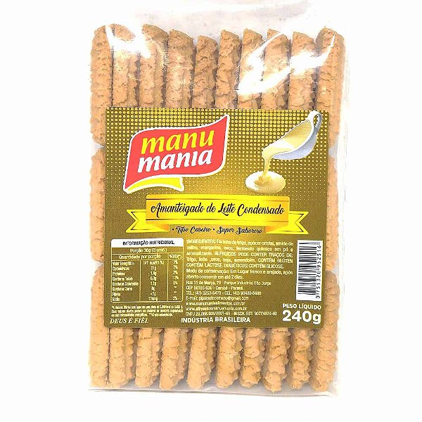 Amanteigado Leite Condensado Manu Mania 240G