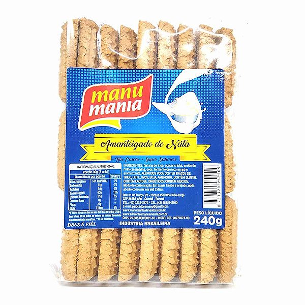 Amanteigado Nata Manu Mania 240G