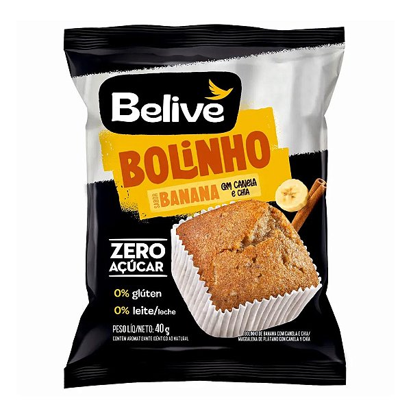 Bolinho Banana Com Canela e Chia Belive 40g