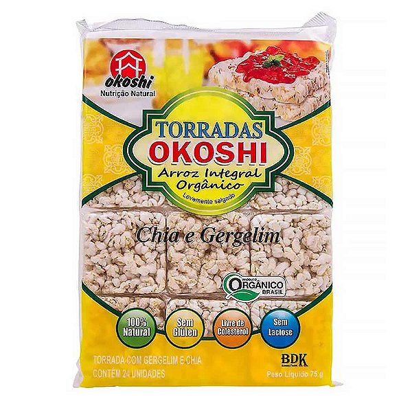 Torrada Arroz Chia Gergelim Okoshi 75G