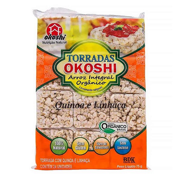 Torrada Arroz Quinoa Linhaça Okoshi 75G