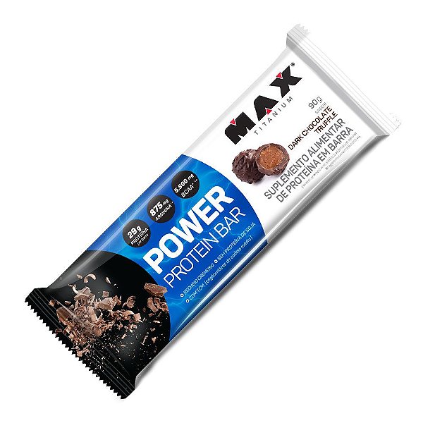 Power Protein Bar Dark Chocolate Truffle Max Titanium 90g Unidade