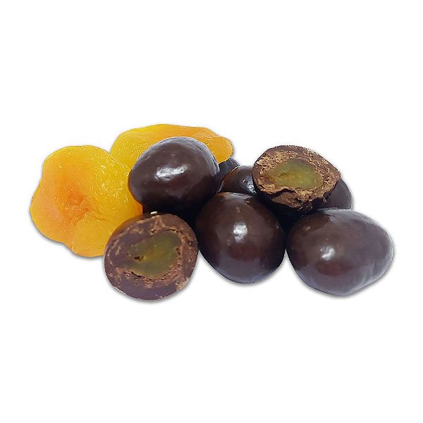 Drageado De Damasco Zero Açúcar 60% Cacau Pacote 200g