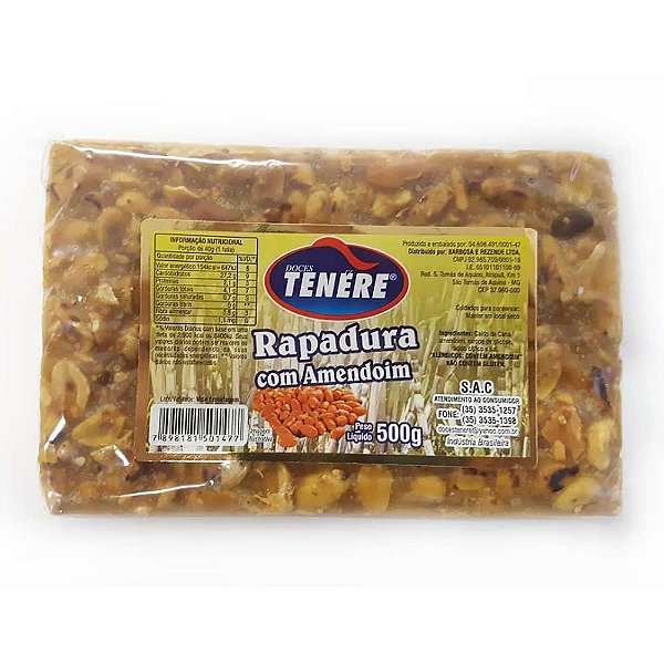 Rapadura Com Amendoim Teneré 500g