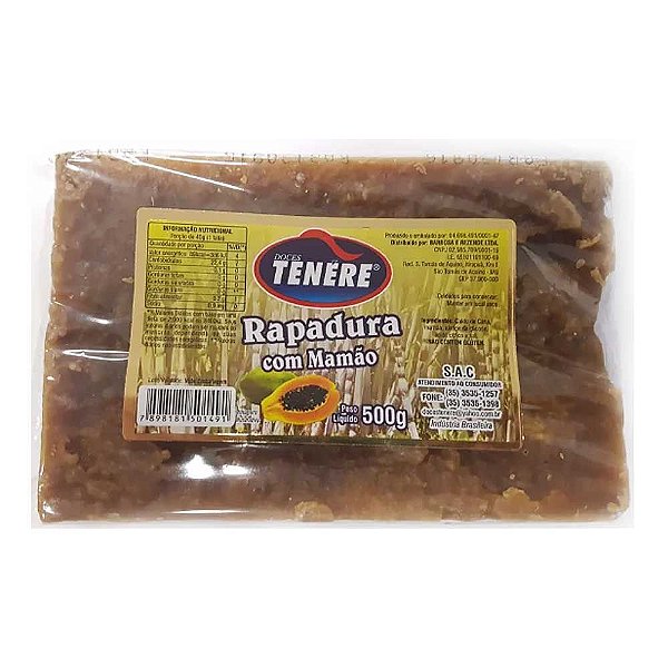 Rapadura Com Mamão Teneré 500g