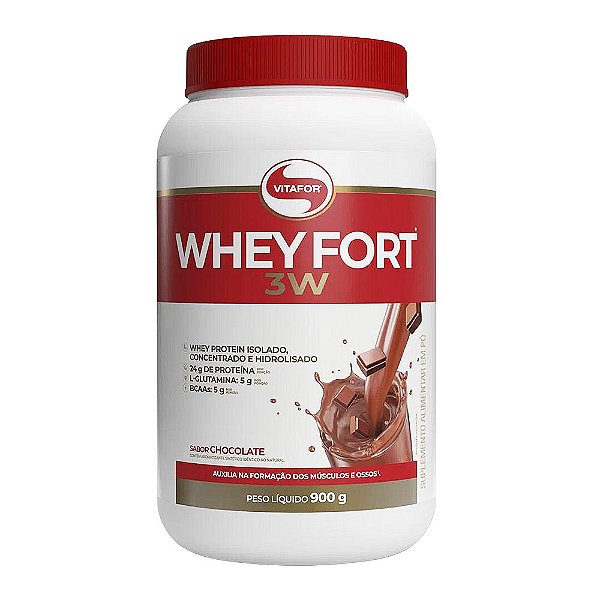Wheyfort 3w Sabor Chocolate Vitafor 900g