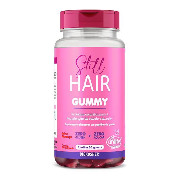 Bioviton Gummy Hair Still Sabor Morango Unilife 30 Gomas