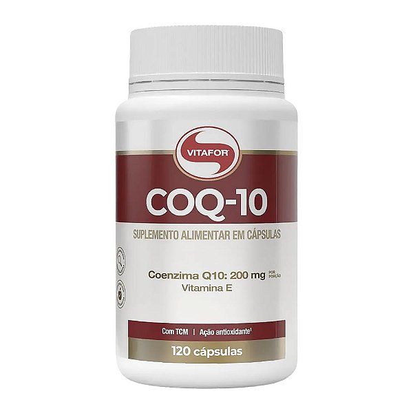 Coenzima Q10 e Vitamina E 200mg Vitafor 120 Cápsulas