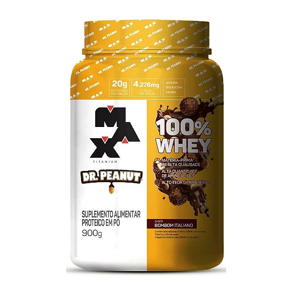 Whey 100% Bombom Italiano Dr. Peanut Max Titanium 900g