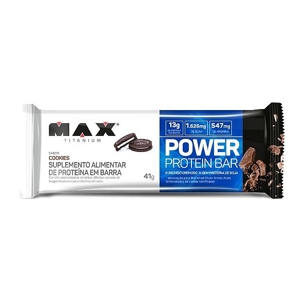 Power Protein Bar Cookies Max Titanium 41g Unidade