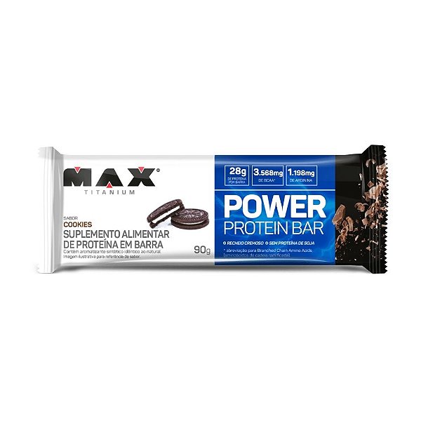 Power Protein Bar Cookies Max Titanium 90g Unidade
