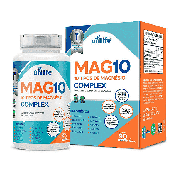 MAG10 - 10 Magnésios Complex Unilife 90 Cápsulas