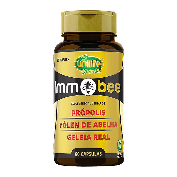Immobee (Suplemento Alimentar De Própolis. Pólen De Abelha E Geléia Real) Veg Unilife 60 Caps