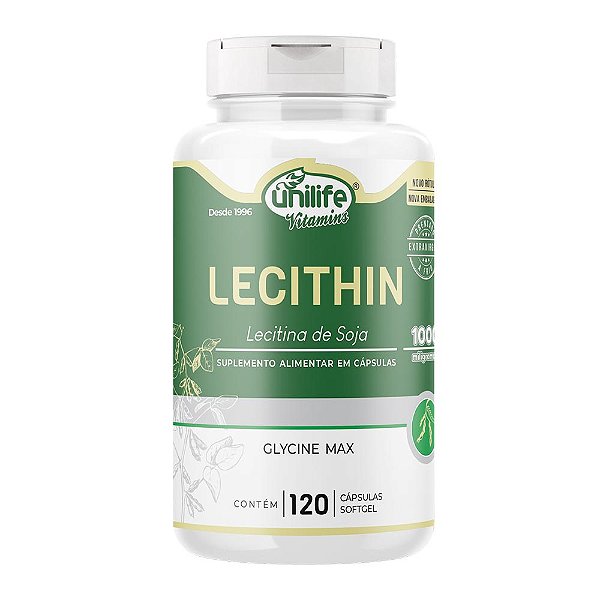 Lecithin - Lecitina De Soja 900mg Unilife 120 Cápsulas