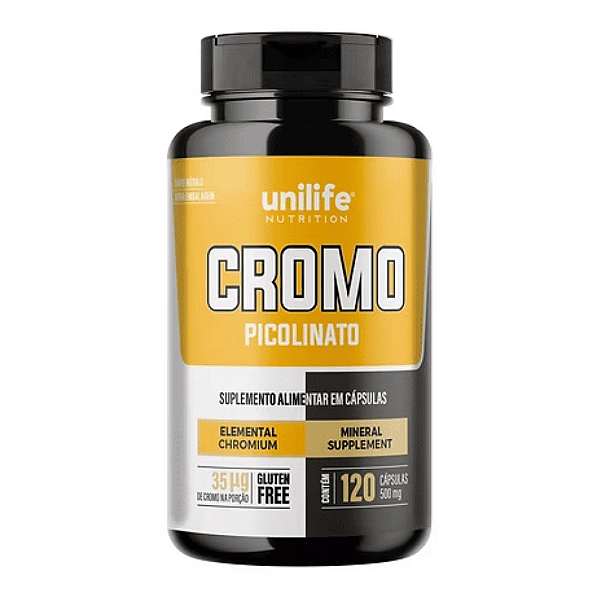 Picolinato de Cromo 500Mg Unilife 120 Cápsulas