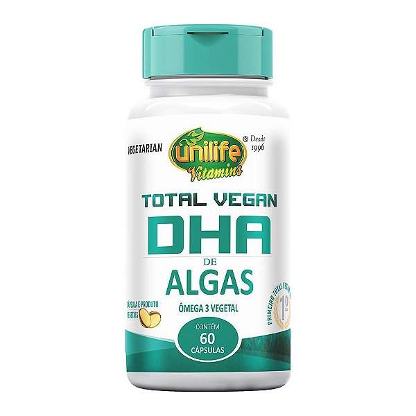 ÔMega 3 Total Vegan - DHA de Algas 700 Mg Unilife 60 Cápsulas