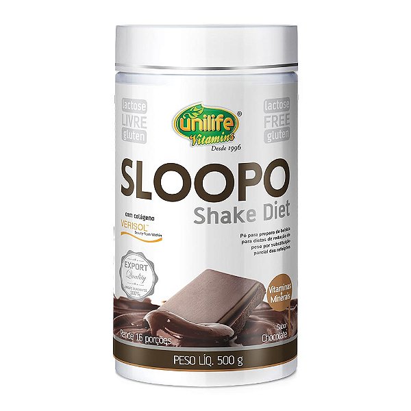 Shake Diet Sloopo Colágeno Versisol Chocolate Unilife 500g