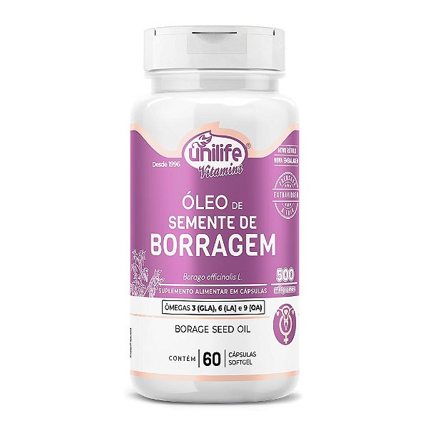Óleo de Borragem 700 Mg Unilife 60 Cápsulas