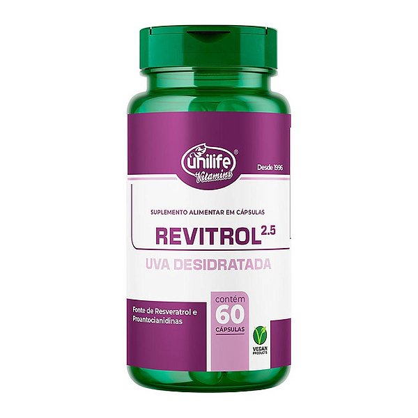 Revitrol - Uva Desidratada 500 Mg Unilife 60 Cápsulas