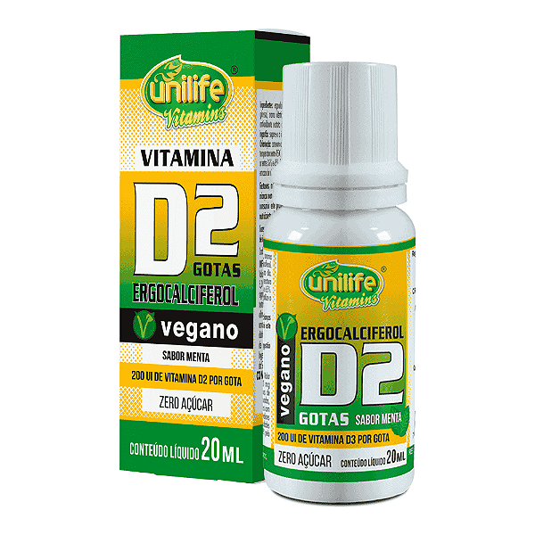 Vitamina D2 Ergocalciferol 200UI - Gotas Unilife 20ML